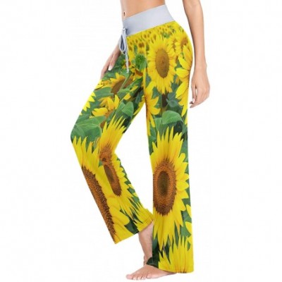 Bottoms Spring Leaf Blossom Flower Floral Women's Pajama Lounge Pants Casual Stretch Pants Wide Leg - C1198Q9OONH