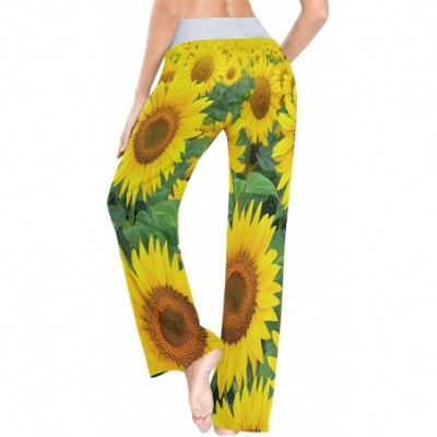 Bottoms Spring Leaf Blossom Flower Floral Women's Pajama Lounge Pants Casual Stretch Pants Wide Leg - C1198Q9OONH