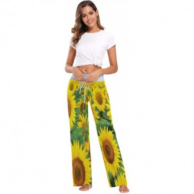 Bottoms Spring Leaf Blossom Flower Floral Women's Pajama Lounge Pants Casual Stretch Pants Wide Leg - C1198Q9OONH