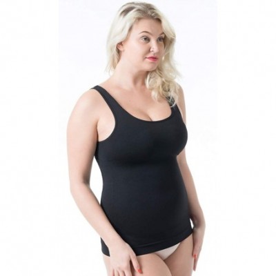 Shapewear Women's Tummy Control Shapewear Tank Tops - Seamless Body Shaper Compression Top - Black/White/Nude 3pk - CC18UDQWS78