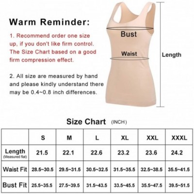 Shapewear Women's Tummy Control Shapewear Tank Tops - Seamless Body Shaper Compression Top - Black/White/Nude 3pk - CC18UDQWS78