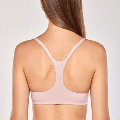 Bras Women's Underwire Lightly Lined Plunge T-Shirt Racerback Front Closure Bra - Gentle Rose - CF18YC66Z0O