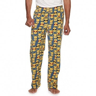 Sleep Bottoms Men's Ultra-Soft Brushed Microfleece Sleep Bottoms Lounge Pajama Pants - Emoji Llamas - C71937QYXZ0