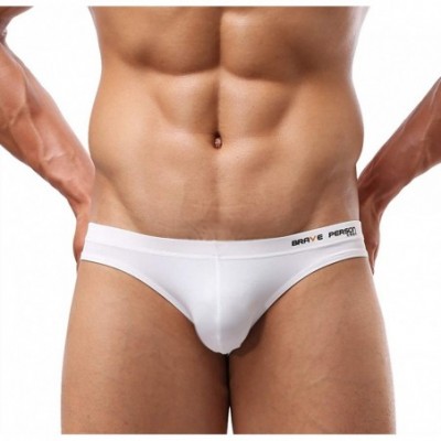 Briefs Fashion Sports Underwear Low Waist Stretchy Bikinis Soft Microfiber Briefs 1129 - 3 Pieces White - C318IMX6G75