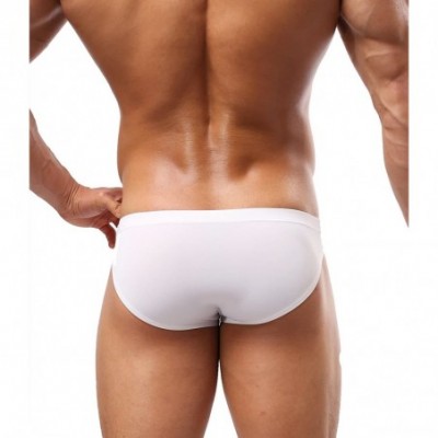 Briefs Fashion Sports Underwear Low Waist Stretchy Bikinis Soft Microfiber Briefs 1129 - 3 Pieces White - C318IMX6G75