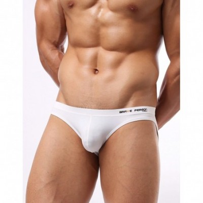 Briefs Fashion Sports Underwear Low Waist Stretchy Bikinis Soft Microfiber Briefs 1129 - 3 Pieces White - C318IMX6G75