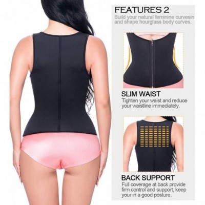 Shapewear Neoprene Waist Trainer Vest for Women Weight Loss Sauna Sweat Tank Top Underbust Workout Body Shaper - Black-2-(zip...