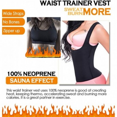 Shapewear Neoprene Waist Trainer Vest for Women Weight Loss Sauna Sweat Tank Top Underbust Workout Body Shaper - Black-2-(zip...