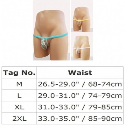 G-Strings & Thongs Mens Sexy Sissy Pouch Bulge G-String Underwear Thong T-Back Brief Bikinis Lingerie - 2 Sky Blue - C318CILC9I7