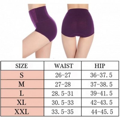 Panties Womens High Waist Underwear Solid Color Tummy Control Cotton Brief Panties 3/5 Pack - 5 Pack - C018C8GOAY7