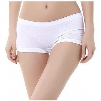 Tops Women's Underwear-Cotton Underwear Brief Lingerie Soft Full Slip Short Panty - White - CT18W5I42LM