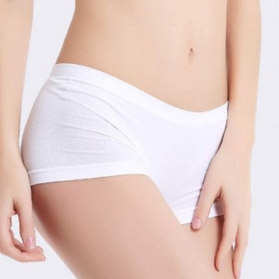 Tops Women's Underwear-Cotton Underwear Brief Lingerie Soft Full Slip Short Panty - White - CT18W5I42LM