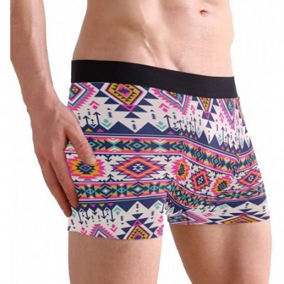 Boxer Briefs Mens Boxer Briefs Underwear Breathable Pouch Soft Underwear - Aztec Fancy Abstract Geometric Art Print - CE18ARH...