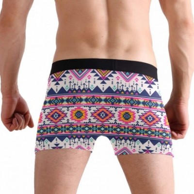 Boxer Briefs Mens Boxer Briefs Underwear Breathable Pouch Soft Underwear - Aztec Fancy Abstract Geometric Art Print - CE18ARH...