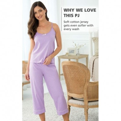 Sets Womens PJs Cotton Capris - Womens Pajamas Set - Lavender - CE1264OJMMT