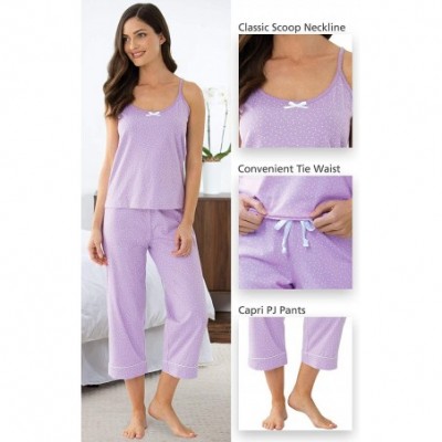 Sets Womens PJs Cotton Capris - Womens Pajamas Set - Lavender - CE1264OJMMT