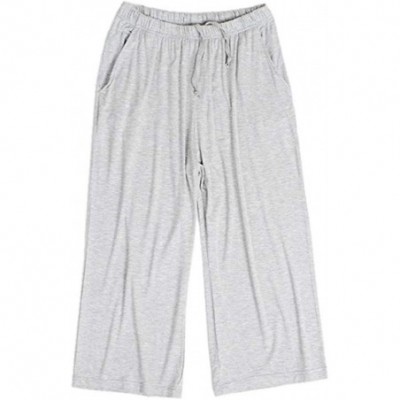 Bottoms Womens Pajama Capri Pants Soft Sleepwear Pants Lounge Bottoms with Pockets - Gray - CY18W7H60A2