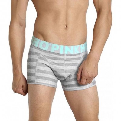 Boxers Pink Heroes Mens Boxer Stripe Underpants Knickers Sexy Briefs Shorts Underwear - Gray - C218TSHD2UZ