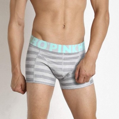 Boxers Pink Heroes Mens Boxer Stripe Underpants Knickers Sexy Briefs Shorts Underwear - Gray - C218TSHD2UZ