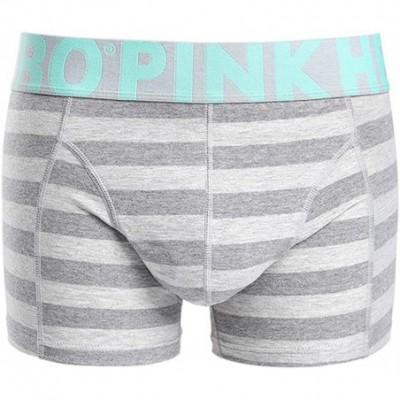 Boxers Pink Heroes Mens Boxer Stripe Underpants Knickers Sexy Briefs Shorts Underwear - Gray - C218TSHD2UZ