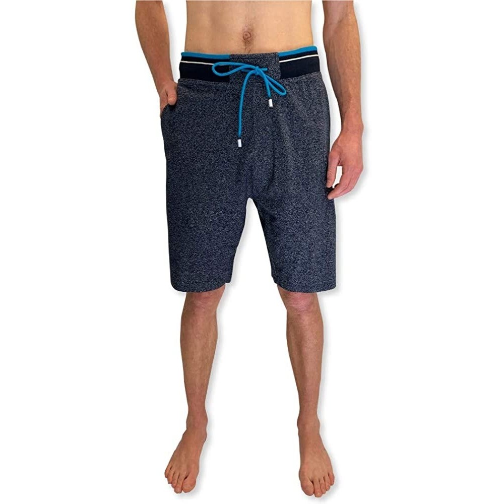 Sleep Bottoms Men's Casual Classic Sleepwear Lounge Shorts Sleeping Shorts Gym Shorts for Men - Navy / Turq - CX18OI54ZEA