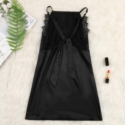 Accessories Women's Underwear Ladies Sexy Solid Color Lace Underwear Nightdress (Black M) - CI1970IQKKN