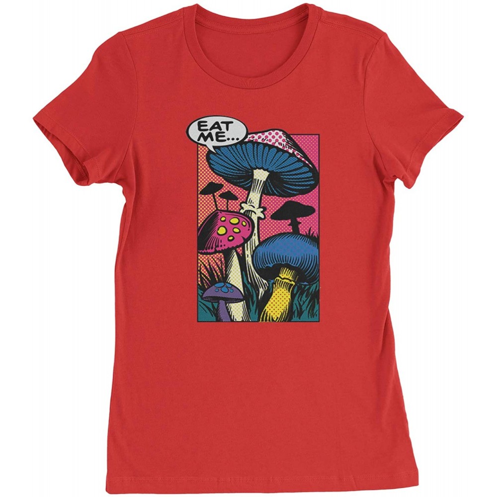 Camisoles & Tanks Eat Me Magic Mushrooms Comic Book Womens T-Shirt - Red - CF18S357AWC