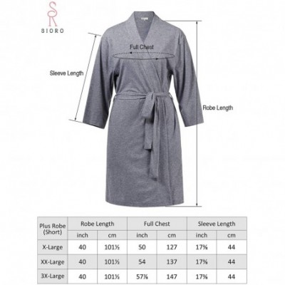 Robes Womens Plus Size Robe Lightweight Cotton Kimono Bathrobe Short Soft Knit Loungewear- Long Spa Robes XL-3XL - Short-burg...