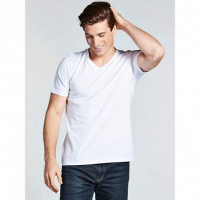 Undershirts 4 Pack Men's Everyday Cotton Blend V Neck Short Sleeve T Shirt - 4pk White - CG18328AZR0