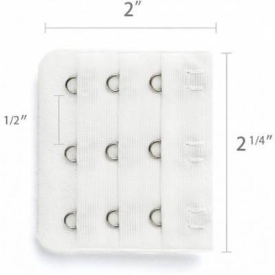 Accessories 3 Hook 3 Row Underwear Bra Strap Extension Buckle Hooks 5 Pcs for Women White One Size - C311EO7FSKT