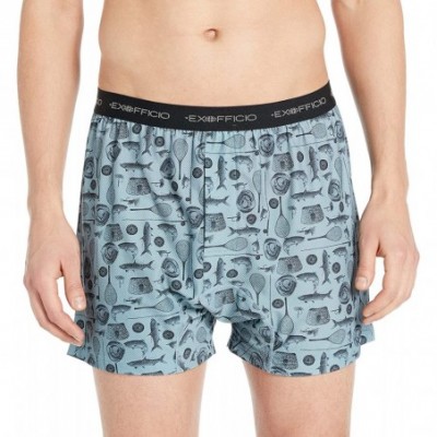 Boxers Men's Give-n-go Printed Boxer - Fly Fishing - CB18H403R9U