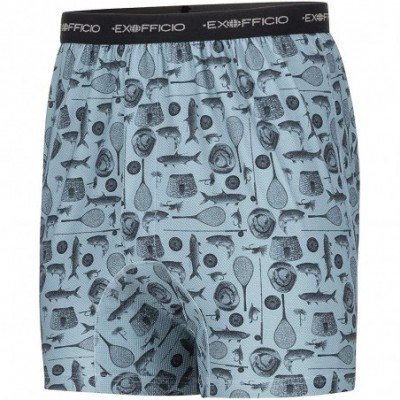 Boxers Men's Give-n-go Printed Boxer - Fly Fishing - CB18H403R9U