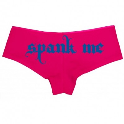 Panties Spank Me Goth Font Sexy Pink Boyshort Flirty Submissive BDSM - Royal Blue - C318NUW6OQA