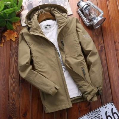 Sleep Tops Men's Plus Velvet Jacket Waterproof Windproof Rain Snow Jacket Hooded Sport Outdoor Windbreaker Thick Warm Coat - ...