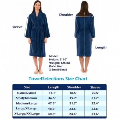 Robes Women's Robe- Turkish Cotton Terry Shawl Bathrobe - Castlerock - C718CHTUO4X