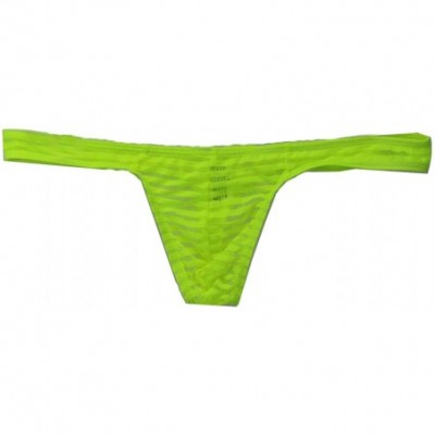 G-Strings & Thongs Transparent Men Thongs G Strings Sexy Tanga Hombre Underwear Pouch Lace Striped Panties Bikini Cueca - Bla...