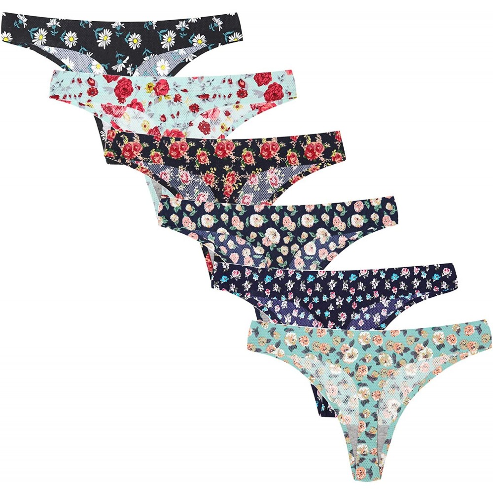 Panties Seamless Women's Nylon Spandex Thong Underwear T-Back 15 Pack - CY1985L9TDK