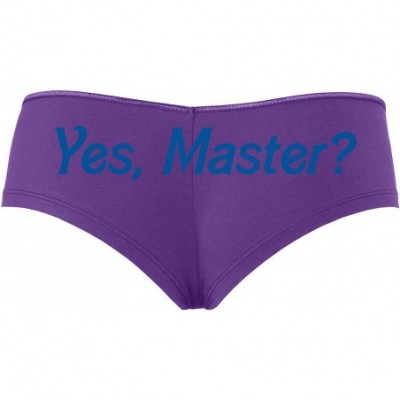 Panties Yes Master DDLG Sexy Purple Boyshort for Daddys Little Slut BDSM - Royal Blue - C418SUA75Q2