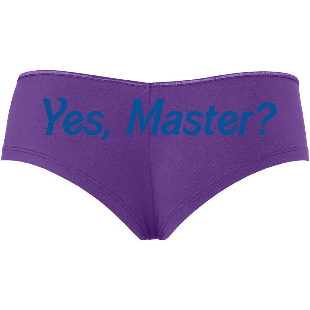 Panties Yes Master DDLG Sexy Purple Boyshort for Daddys Little Slut BDSM - Royal Blue - C418SUA75Q2