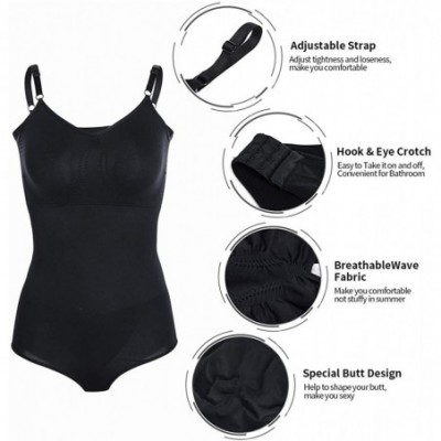 Shapewear Women Shapewear Bodysuit Top V-Neck Camisole Tummy Control Jumpsuits Body Shaper - Black - C419DL84WDO