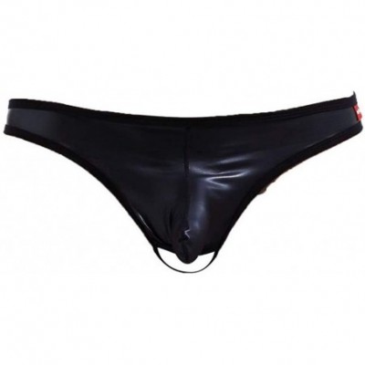 G-Strings & Thongs Men's C-Strap Thongs Lingerie T-Back Underwear - Black - CT18YSC78Z0