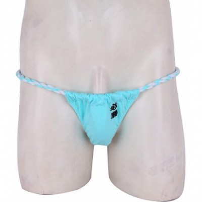 G-Strings & Thongs Men's Soft Cotton Bulge Pouch Bikini Sumo Wrestling G-String Thongs Underwear T-Back - Light Blue - CP19D8...