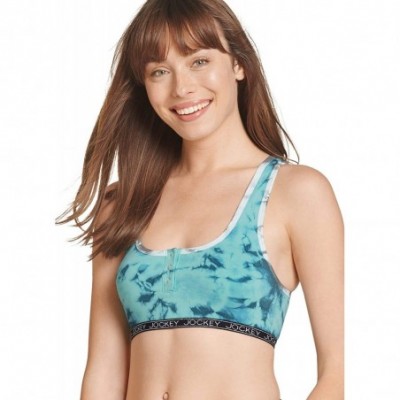 Bras Women's Bras Modern Remix Bralette - Moonlight Jade Marble Dye - CJ18UR8XKCW