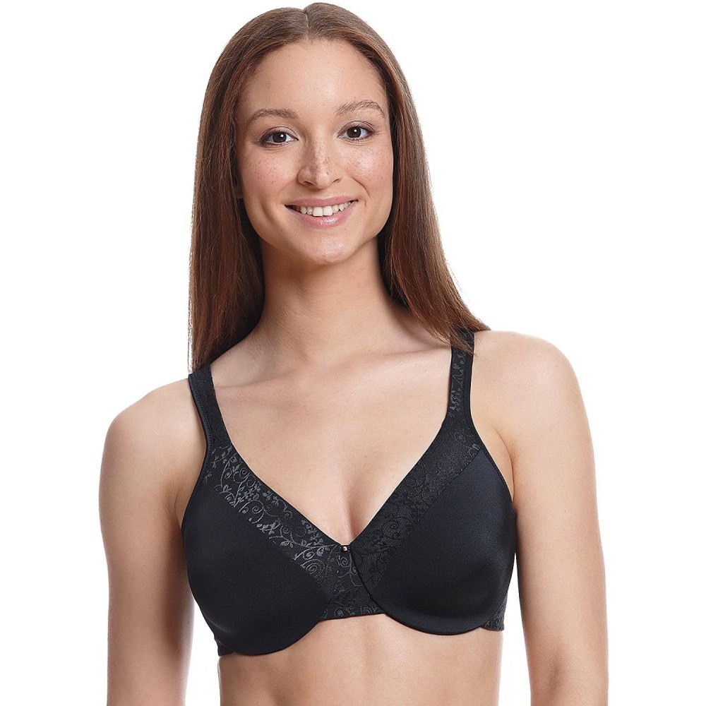 Bras Women's Cool Conceal Minimizer Non-Foam Underwire - Black - C412CMFNFBN