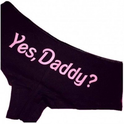 Panties Women Sexy Yes Daddy? Letter Printing Underpants Seamless Lingerie Briefs black+pink XL - CU18WZKLL78