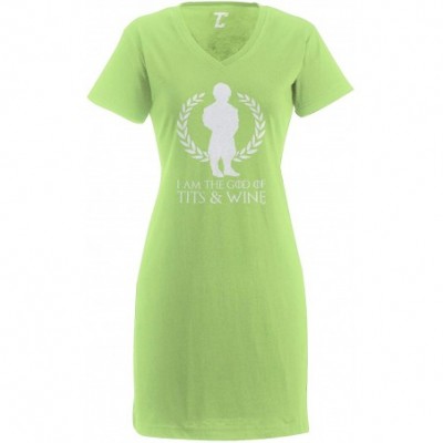 Nightgowns & Sleepshirts I Am The God of Tits & Wine - GOT Tyrion Women's Nightshirt - Light Green - CH18RGT5KC9