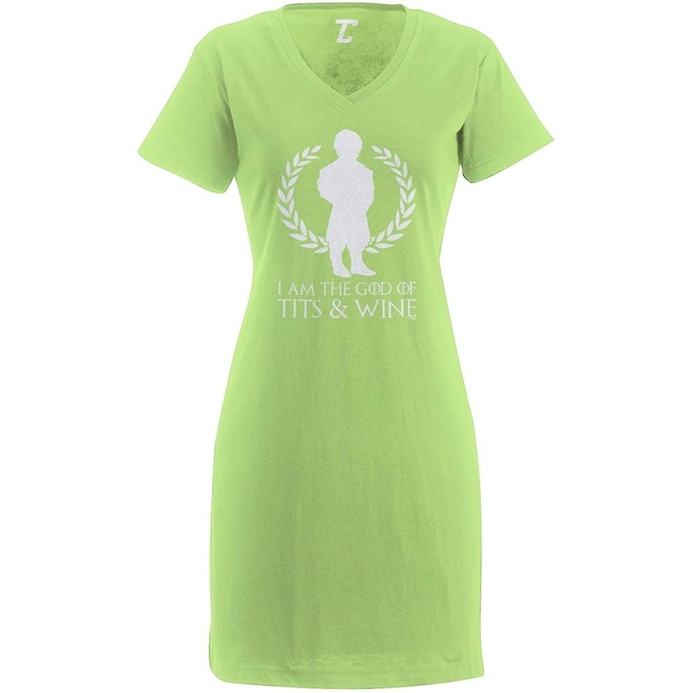 Nightgowns & Sleepshirts I Am The God of Tits & Wine - GOT Tyrion Women's Nightshirt - Light Green - CH18RGT5KC9