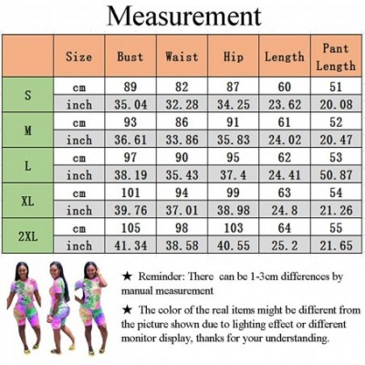 Sets Womens 2 Piece Outfits Tie Dye Short Sleeve T Shirts + Biker Shorts Set Tracksuit Summer Casual Rompers Purple - CL19DO9...