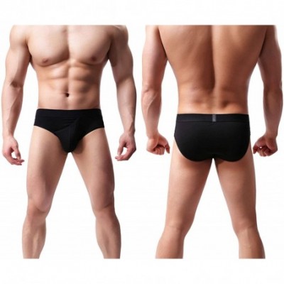 Briefs Men's Novelty Fly Briefs Cotton Stretch Bikini Underwear Seamless Low Rise - 6-pack - C218RYOG6W2