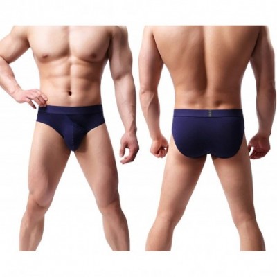 Briefs Men's Novelty Fly Briefs Cotton Stretch Bikini Underwear Seamless Low Rise - 6-pack - C218RYOG6W2